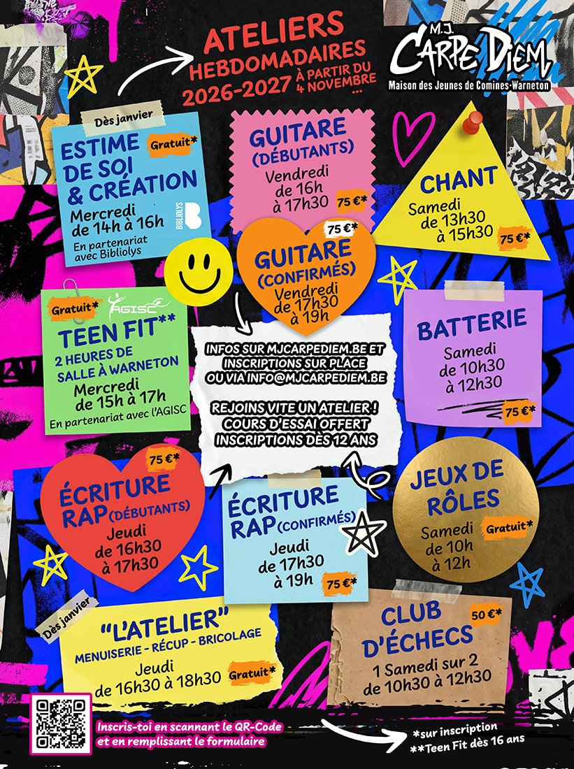 Ateliers MJ Carpe Diem 2026 - 2027
